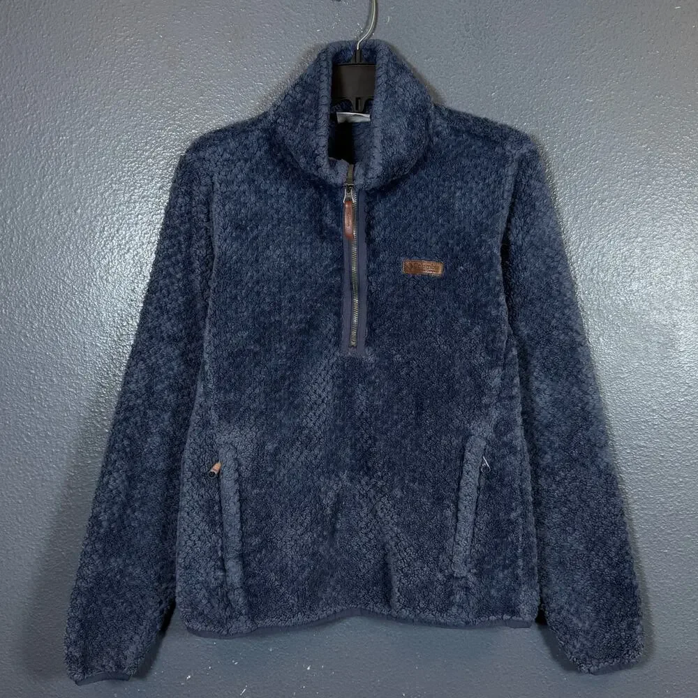 Columbia M women’s blue fleece full zip sweatshirt outdoor hiking